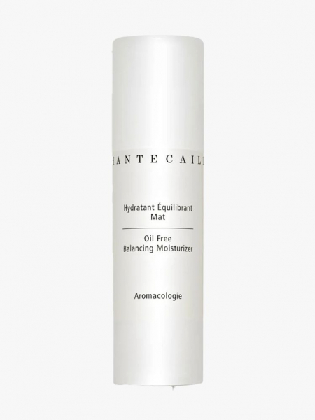 Chantecaille Oil Free Balancing Moisturizer white bottle on light gray background